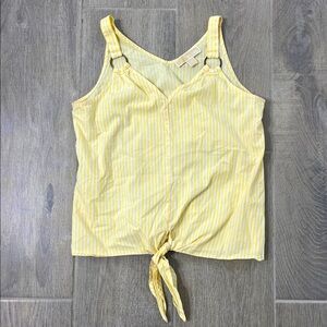 Michael Kors Cotton Yellow Striped Women's Tank
